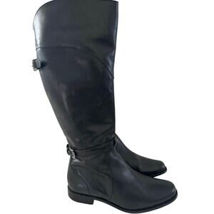 LL Bean Women’s Black Leather knee high Equestrian riding Boots size 8W